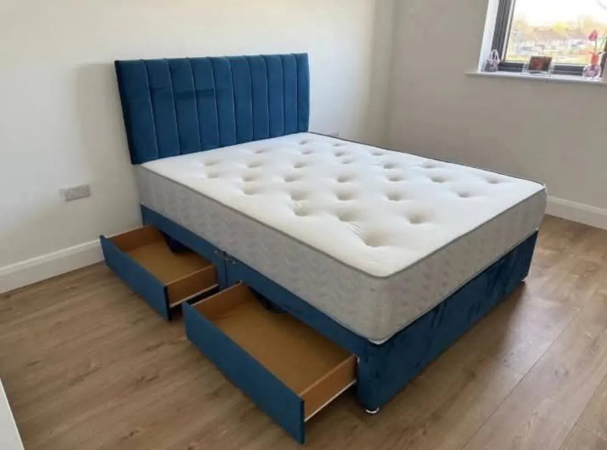 Divan Double & King Size Bed Frame With Mattress - Image 1