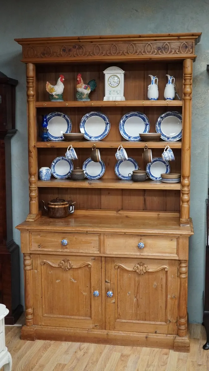 Vintage Reclaimed Pine Kitchen Dresser - Image 2