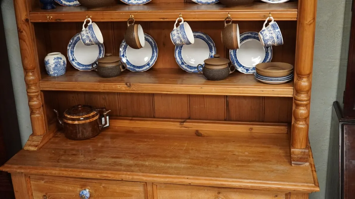 Vintage Reclaimed Pine Kitchen Dresser - Image 4