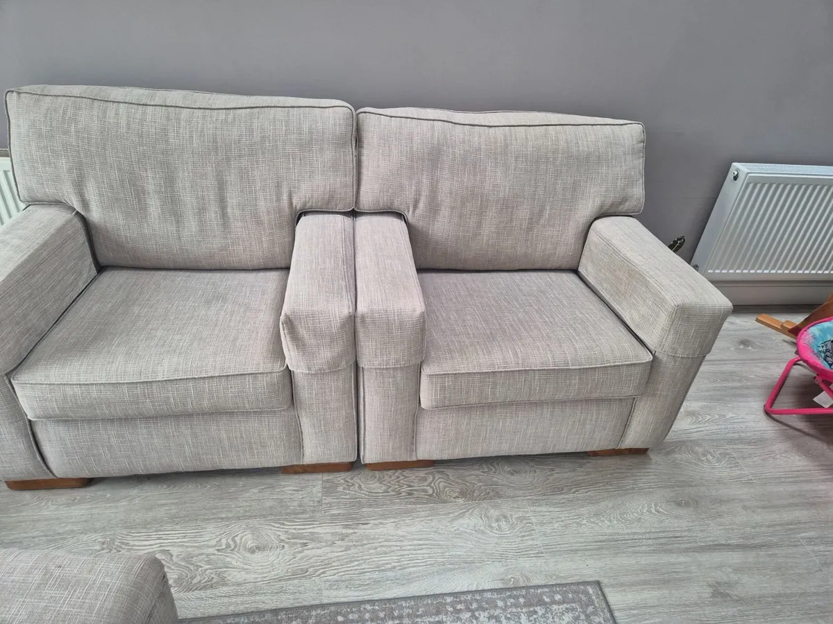 Three seater & two one seater couch plus foot stoo - Image 2