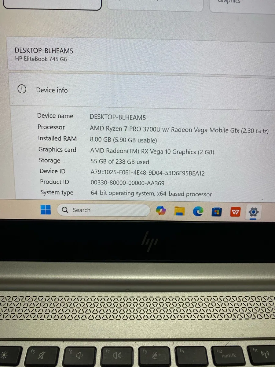 HP Ryzen 7 pro 8/256 windows 11 - Image 4