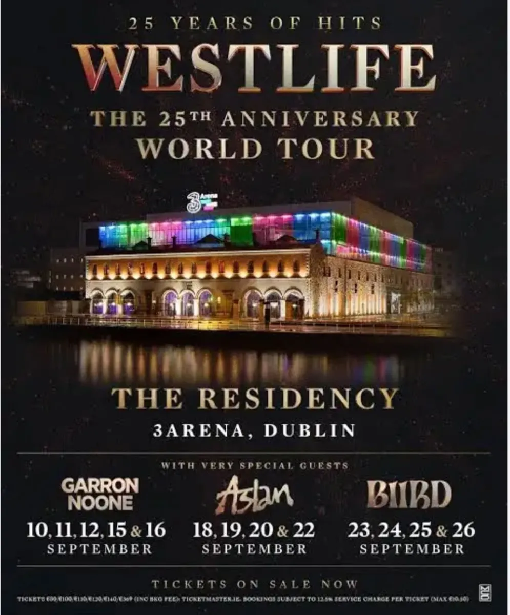 €80 2X STANDING WESTLIFE TICKETS TUESDAY 22nd