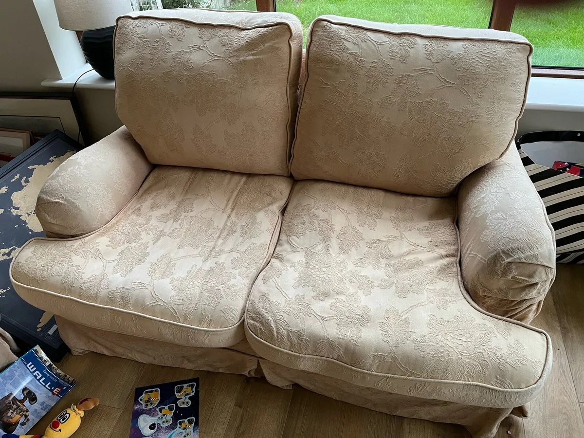 Beige canvas cotton couches - 2 seater and 2.5 - Image 3