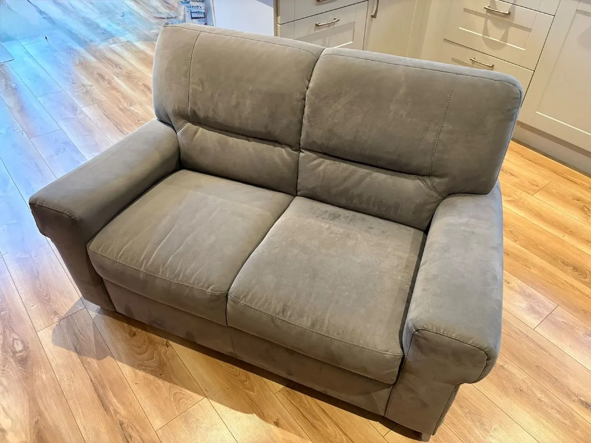 Two Seater Grey Fabric Sofa - Free for collection