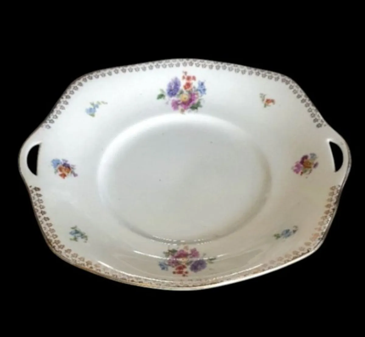 Vintage Continental Porcelain Handled Cake Platter - Image 1