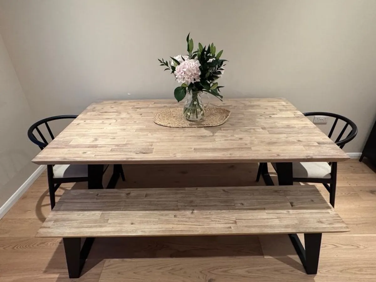 Michael Murphy Senzia Dining Table, Bench and Two Next Chairs - Image 1