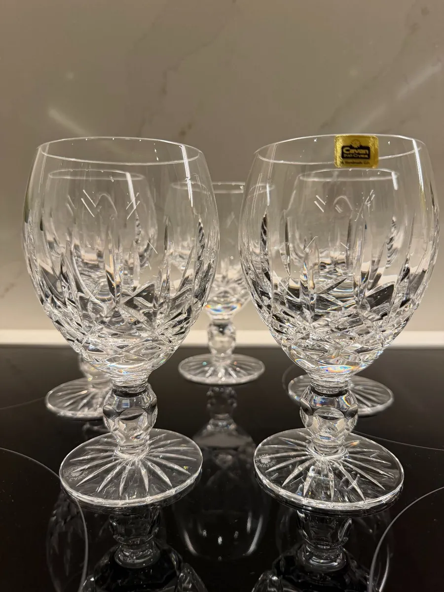 Cavan Crystal “Sheelin” Hand-Cut Goblets - Image 1