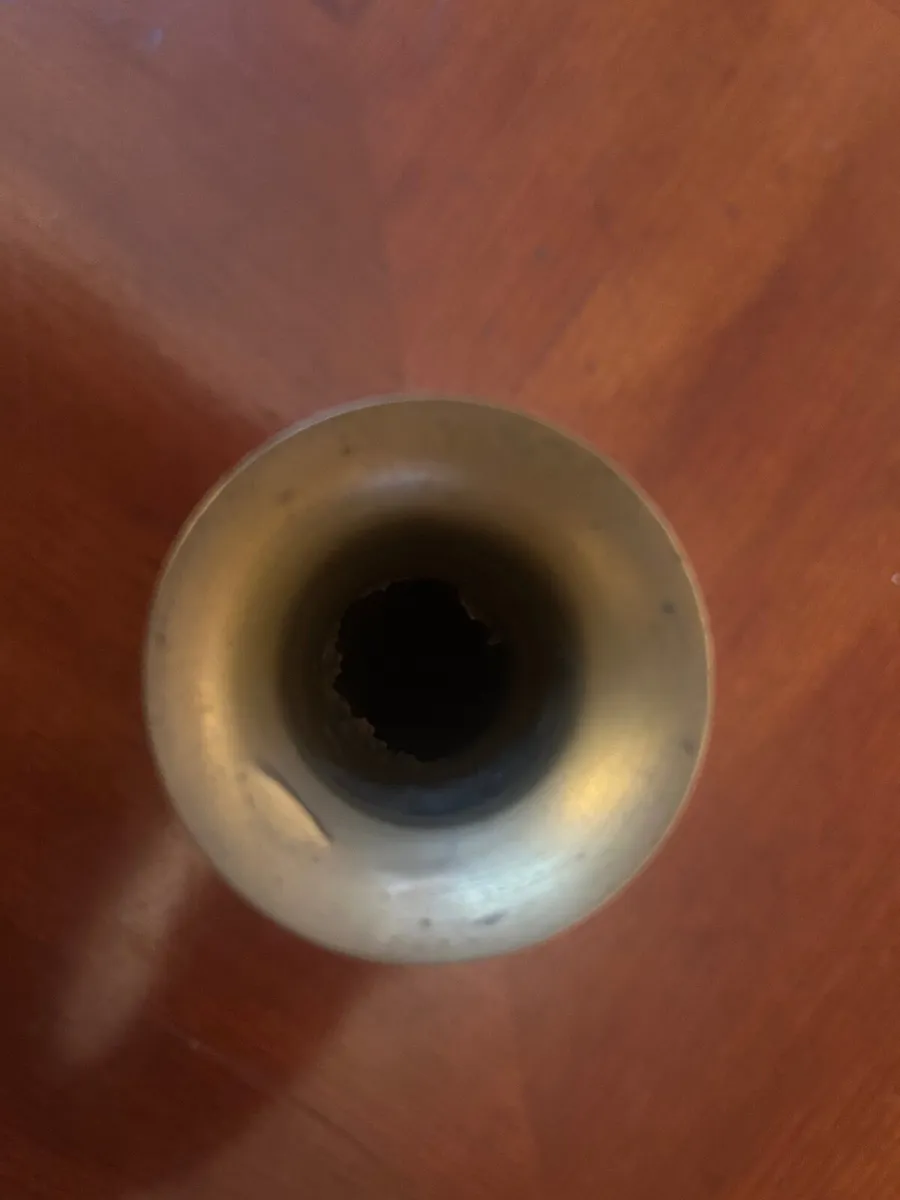 Vintage Engraved Brass Bud Vase – 12cm - Image 2
