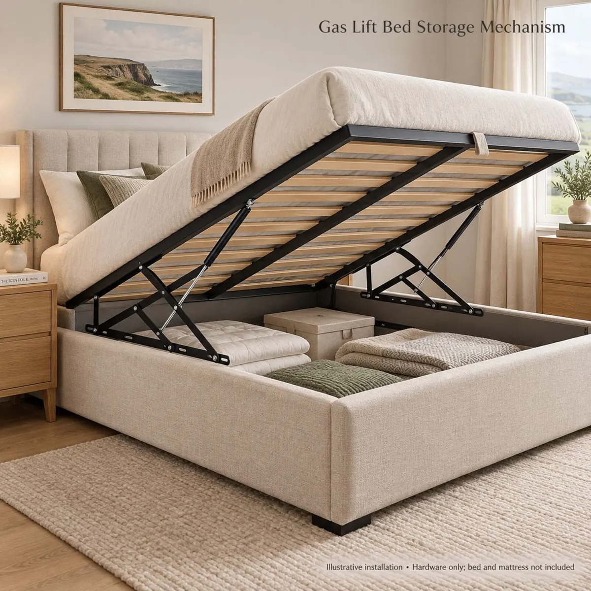 Ottoman Bed Gas Lift Mechanism – Bed Storage Lift - Image 3