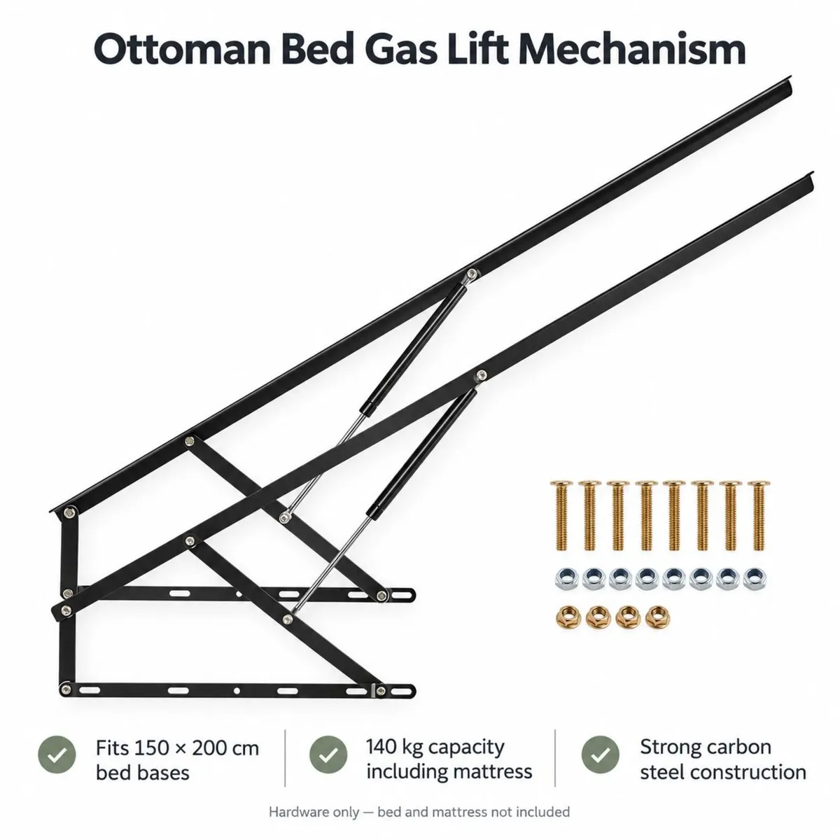 Ottoman Bed Gas Lift Mechanism – Bed Storage Lift - Image 1