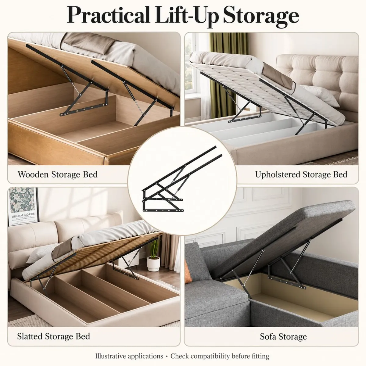 Ottoman Bed Gas Lift Mechanism – Bed Storage Lift - Image 2