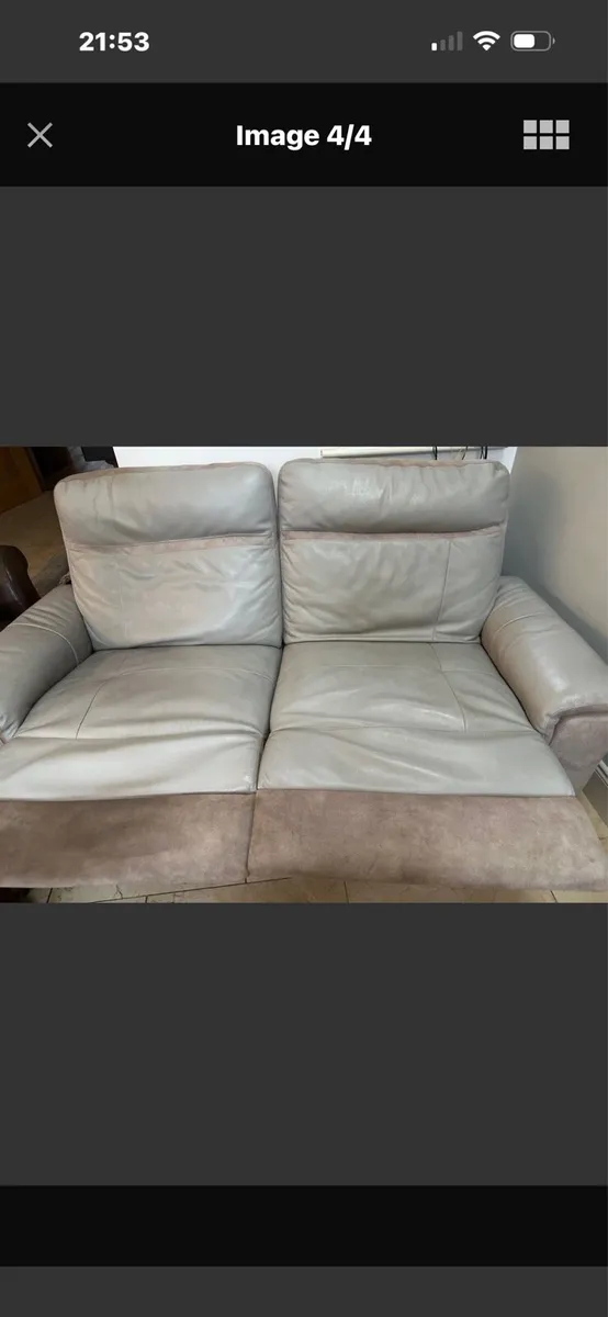 Italian Leather Recliner Sofa - Image 2