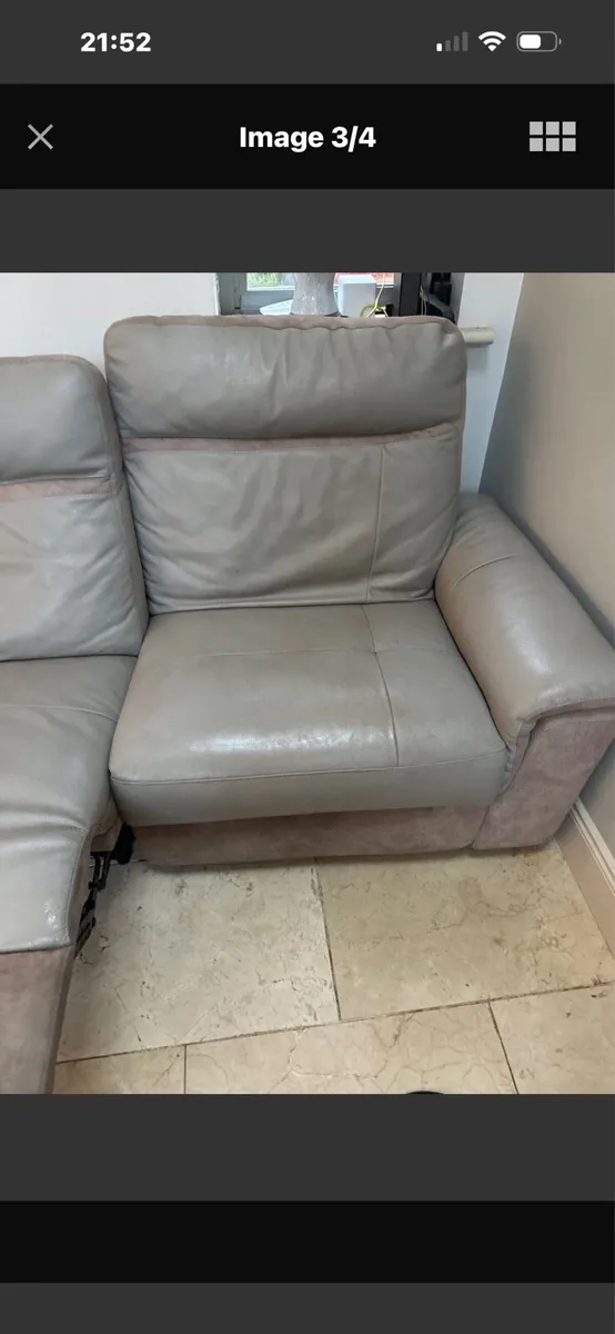 Italian Leather Recliner Sofa - Image 3