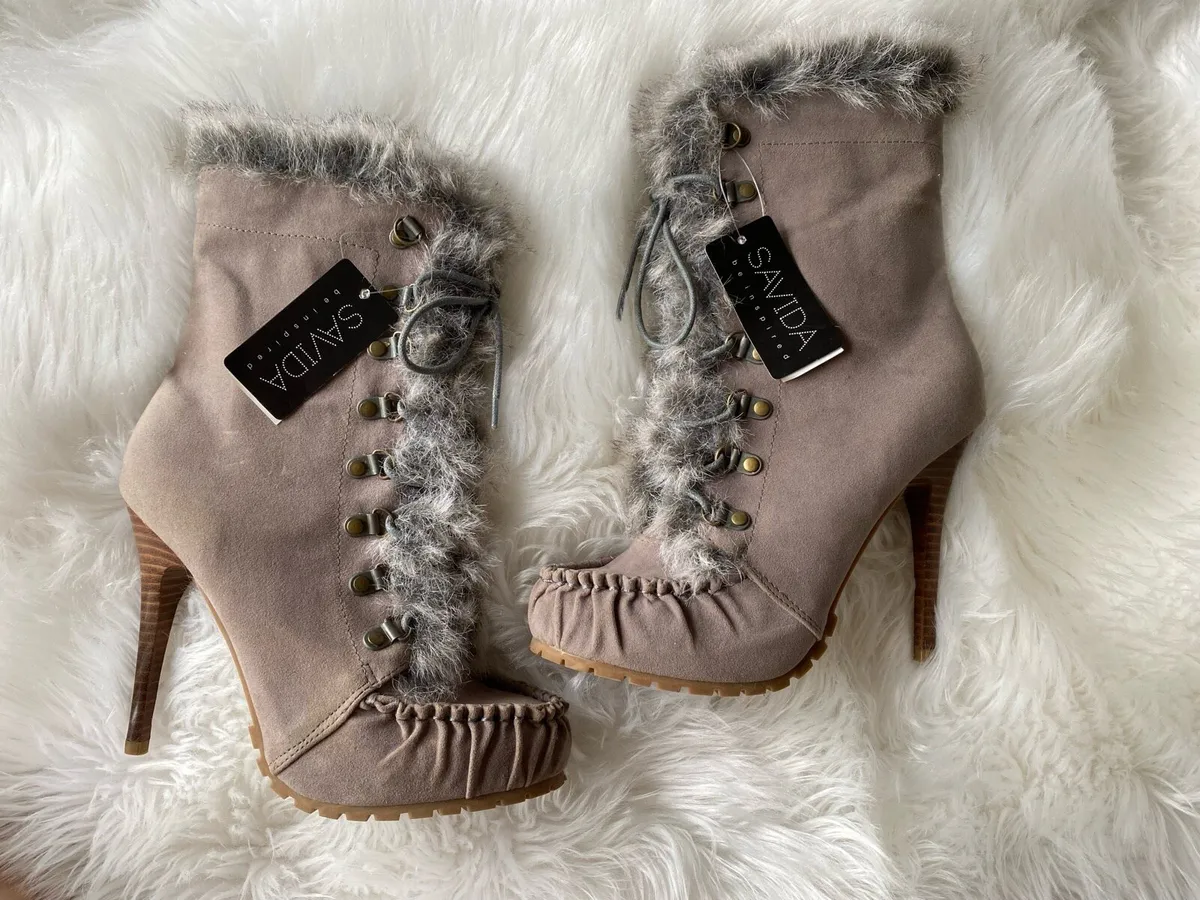 New New SAVDA Stylish Charcoal High Hiker Boots - Image 2