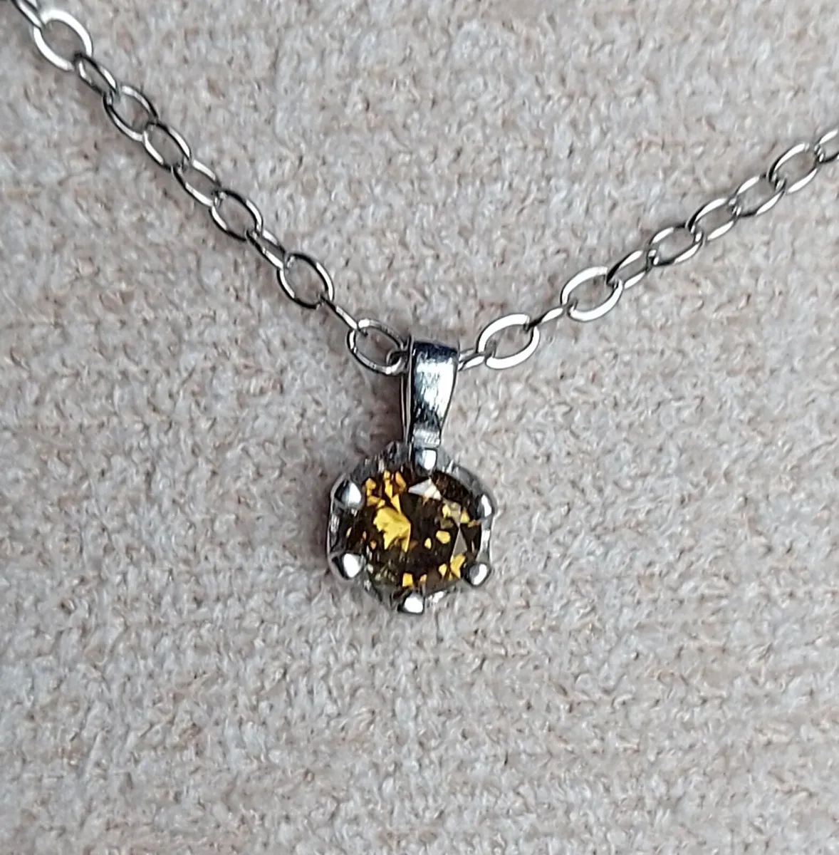 Natural Yellow Diamond 0.14ct GWLAB Certified S925 - Image 1