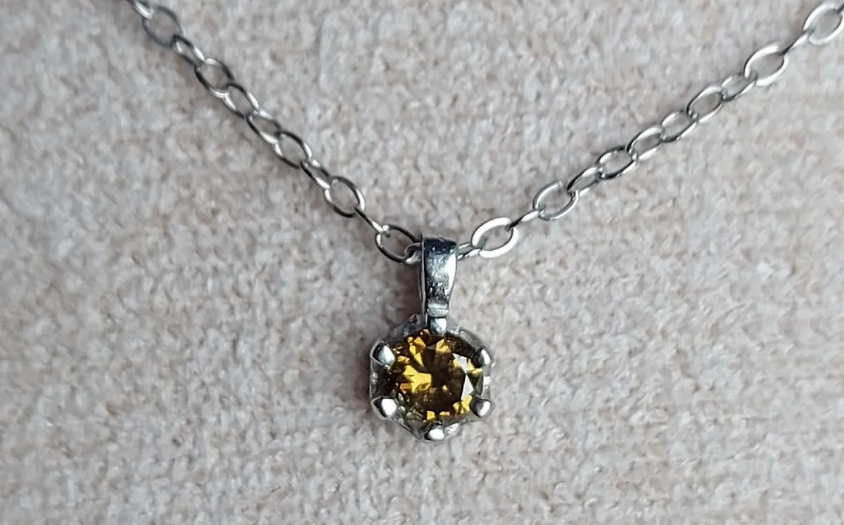 Natural Yellow Diamond 0.14ct GWLAB Certified S925 - Image 2