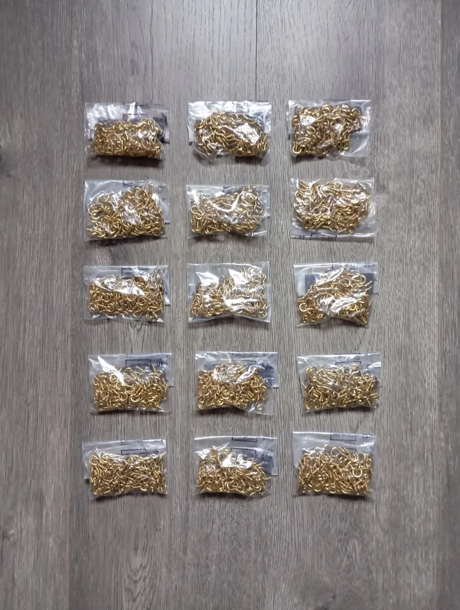 1500 Small Brass Cup Hooks - Image 1