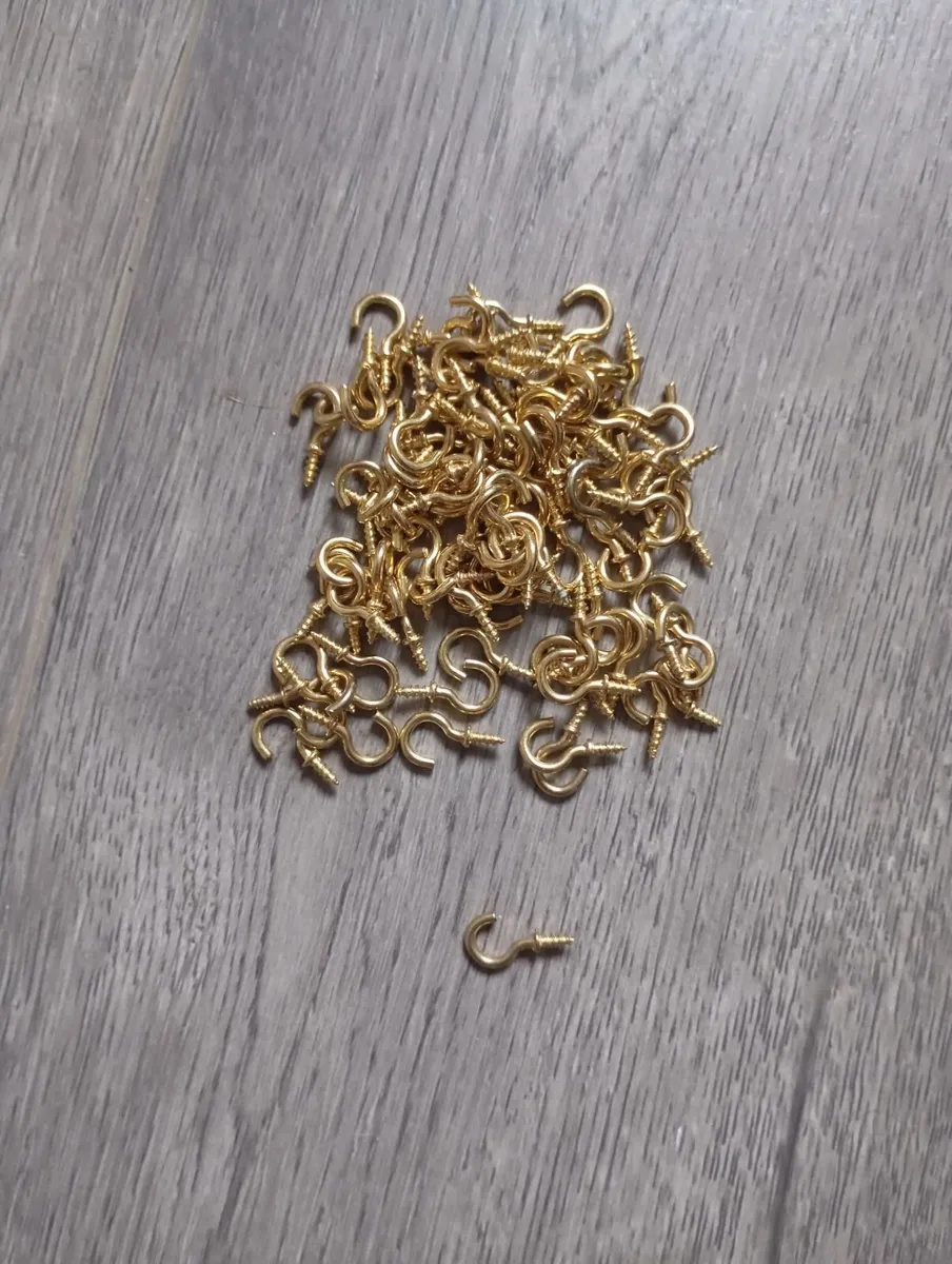 1500 Small Brass Cup Hooks - Image 2