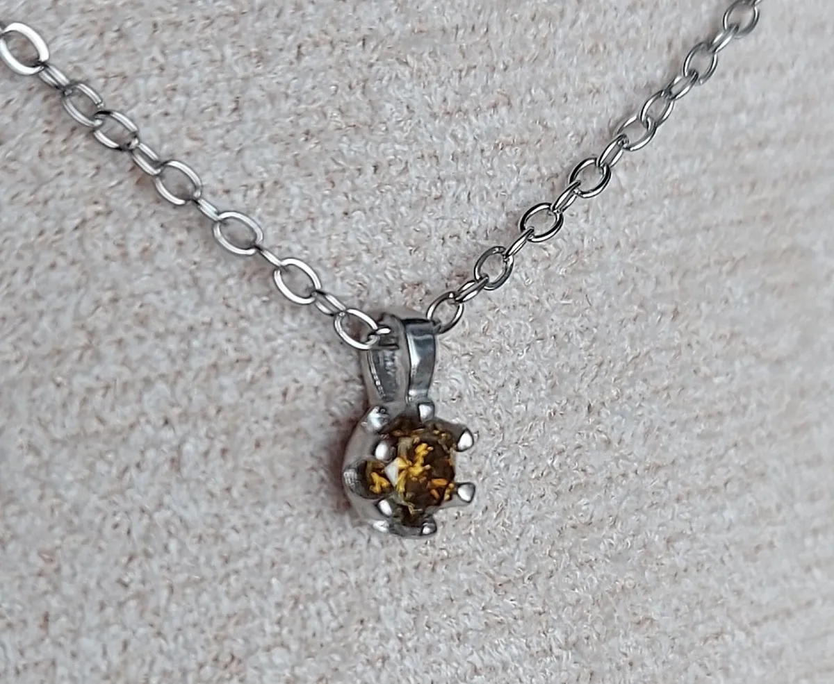 Natural Yellow Diamond 0.14ct GWLAB Certified S925 - Image 4