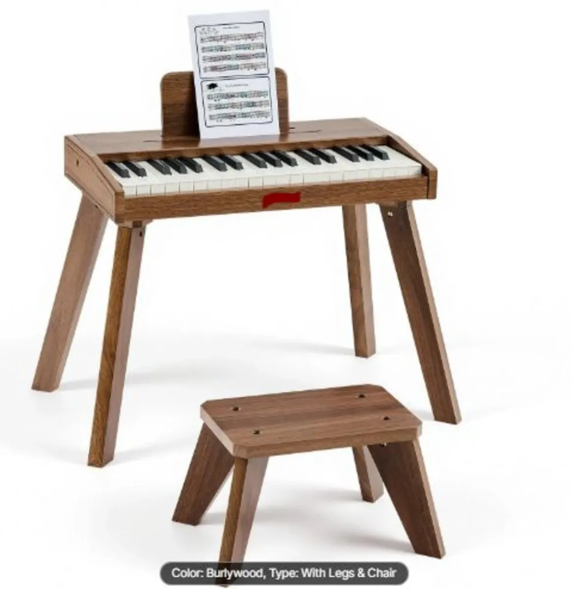 Kids Piano Keyboard, 37 Key Wooden Digital Piano - Image 1