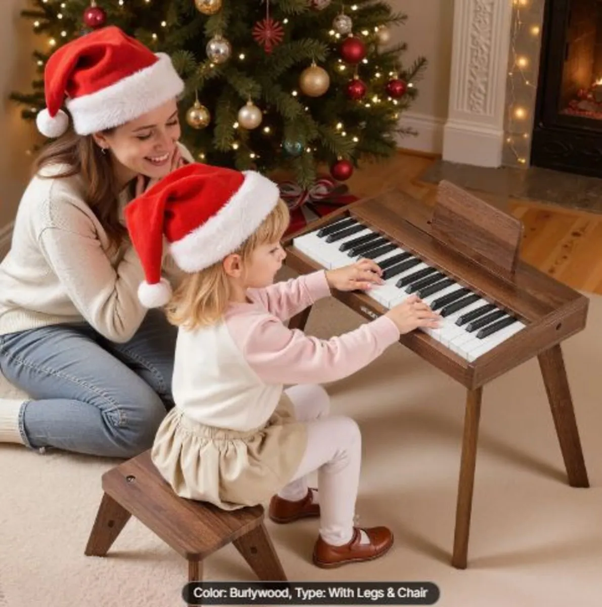 Kids Piano Keyboard, 37 Key Wooden Digital Piano - Image 3
