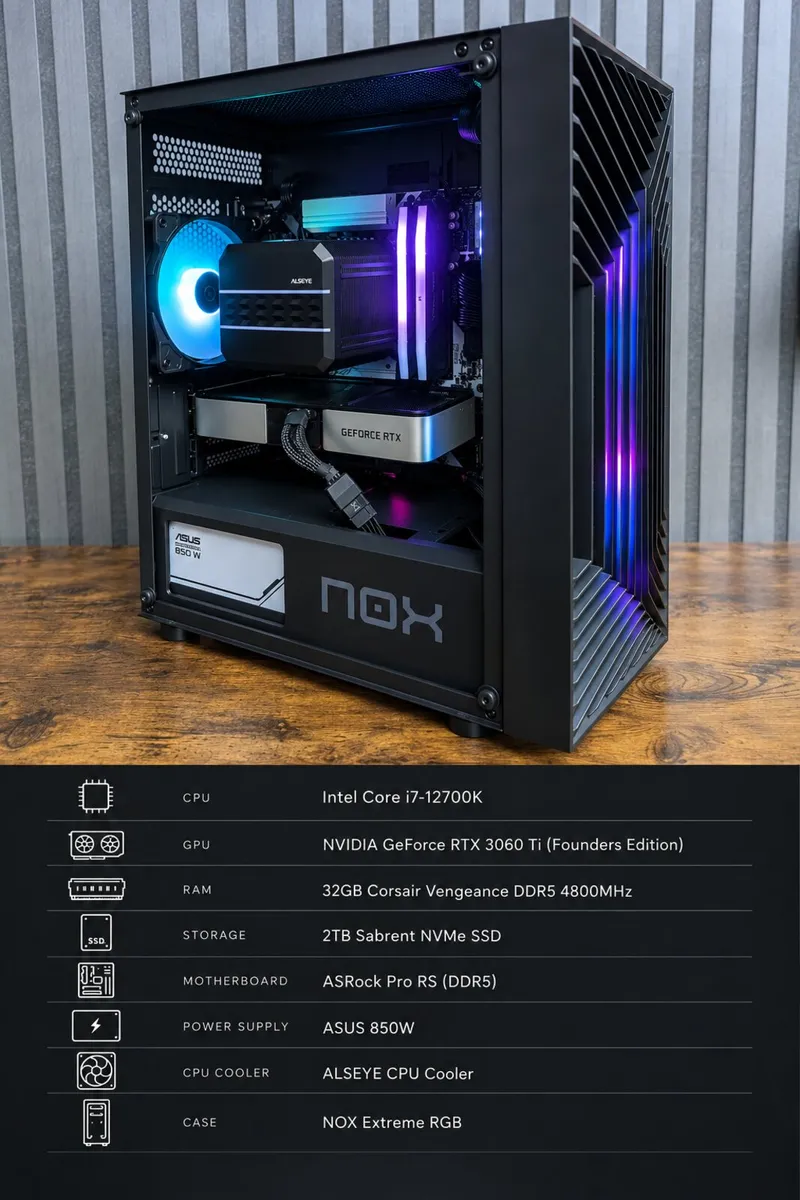 Gaming PC – i7-12700K | RTX 3060 Ti FE | 32GB DDR5 - Image 2