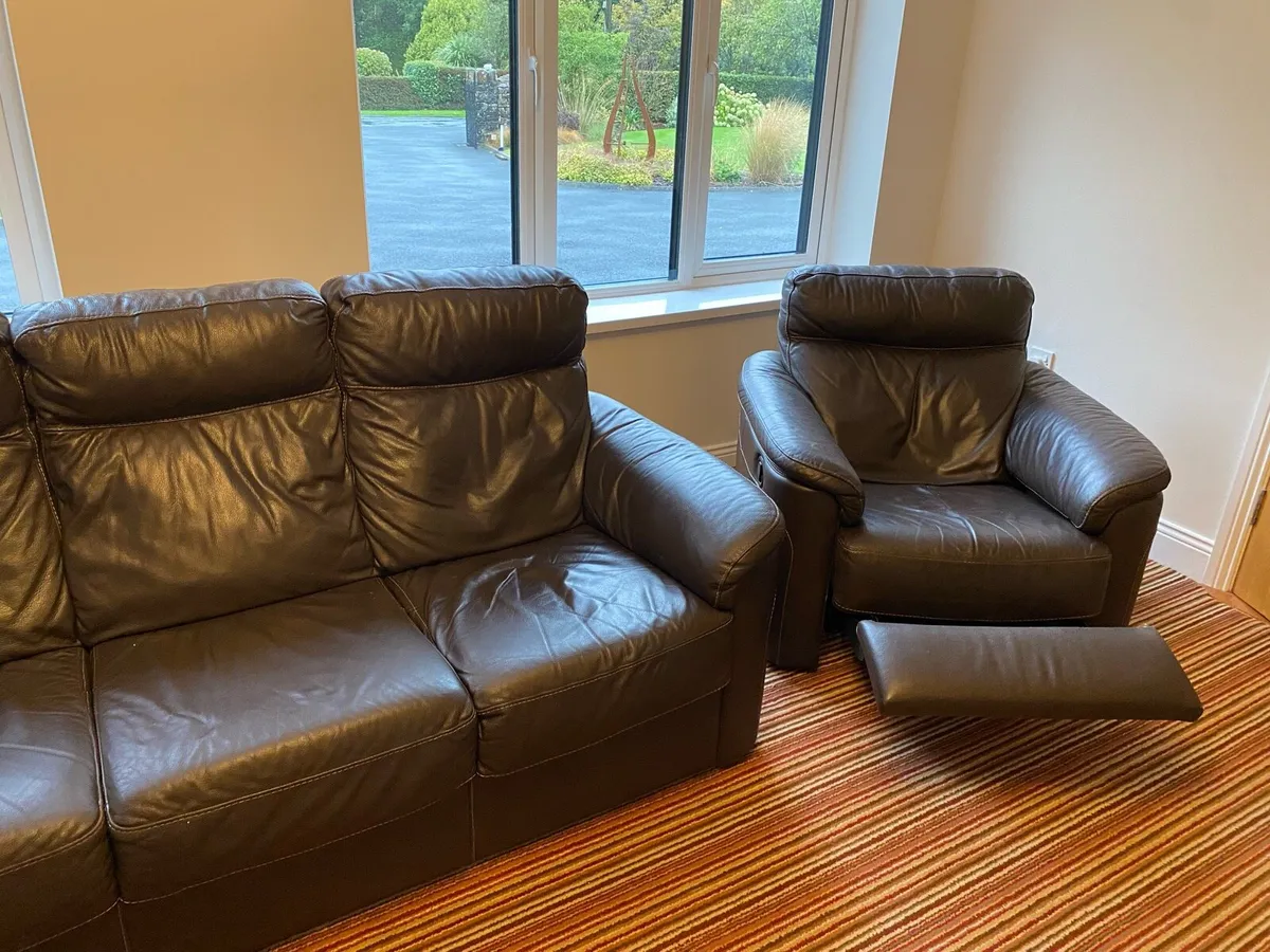 3 piece leather suite - Image 2