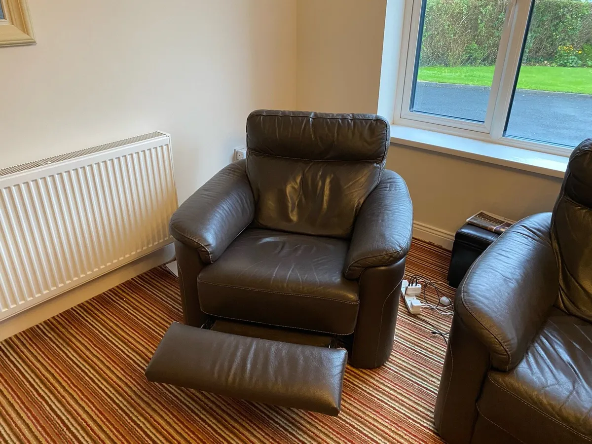 3 piece leather suite - Image 3