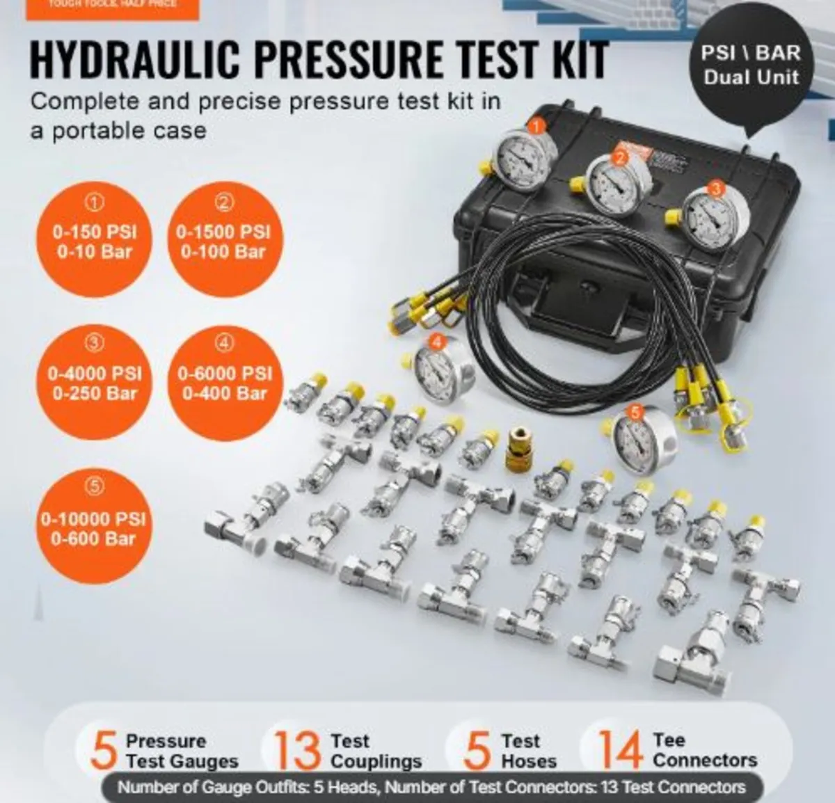 Hydraulic Pressure Test Kit, 10/100/250/400/600bar - Image 3