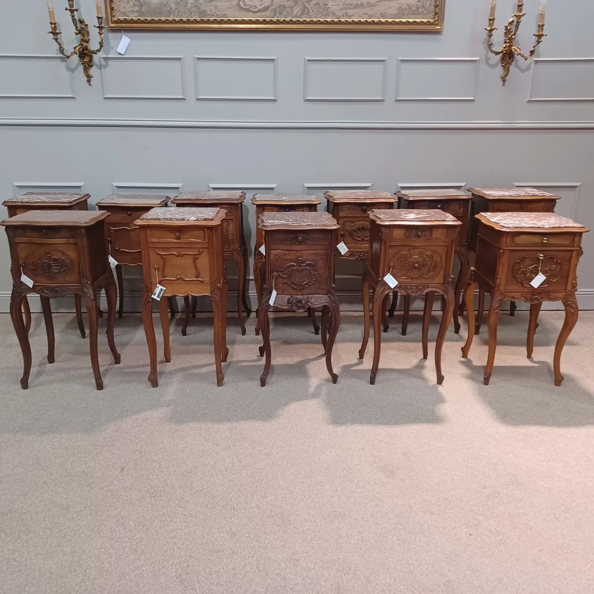 Bedside tables Louis XV- solid walnut - Image 1