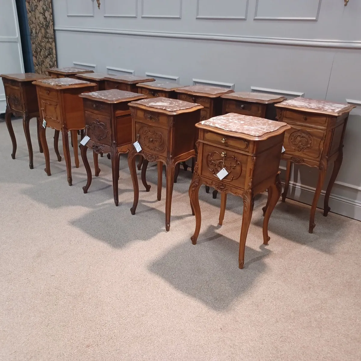 Bedside tables Louis XV- solid walnut - Image 4