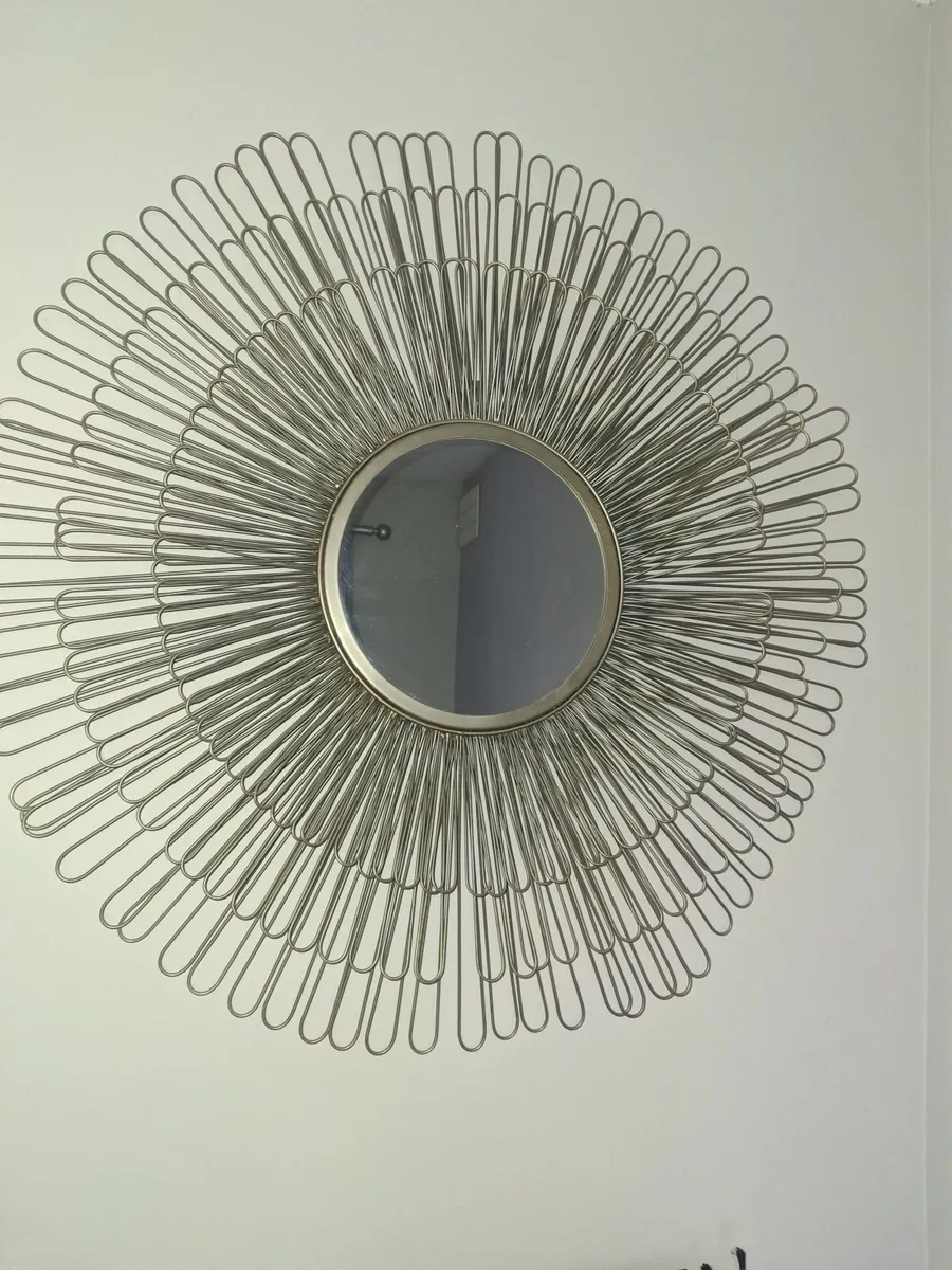 Large Grey Metal Mirror
