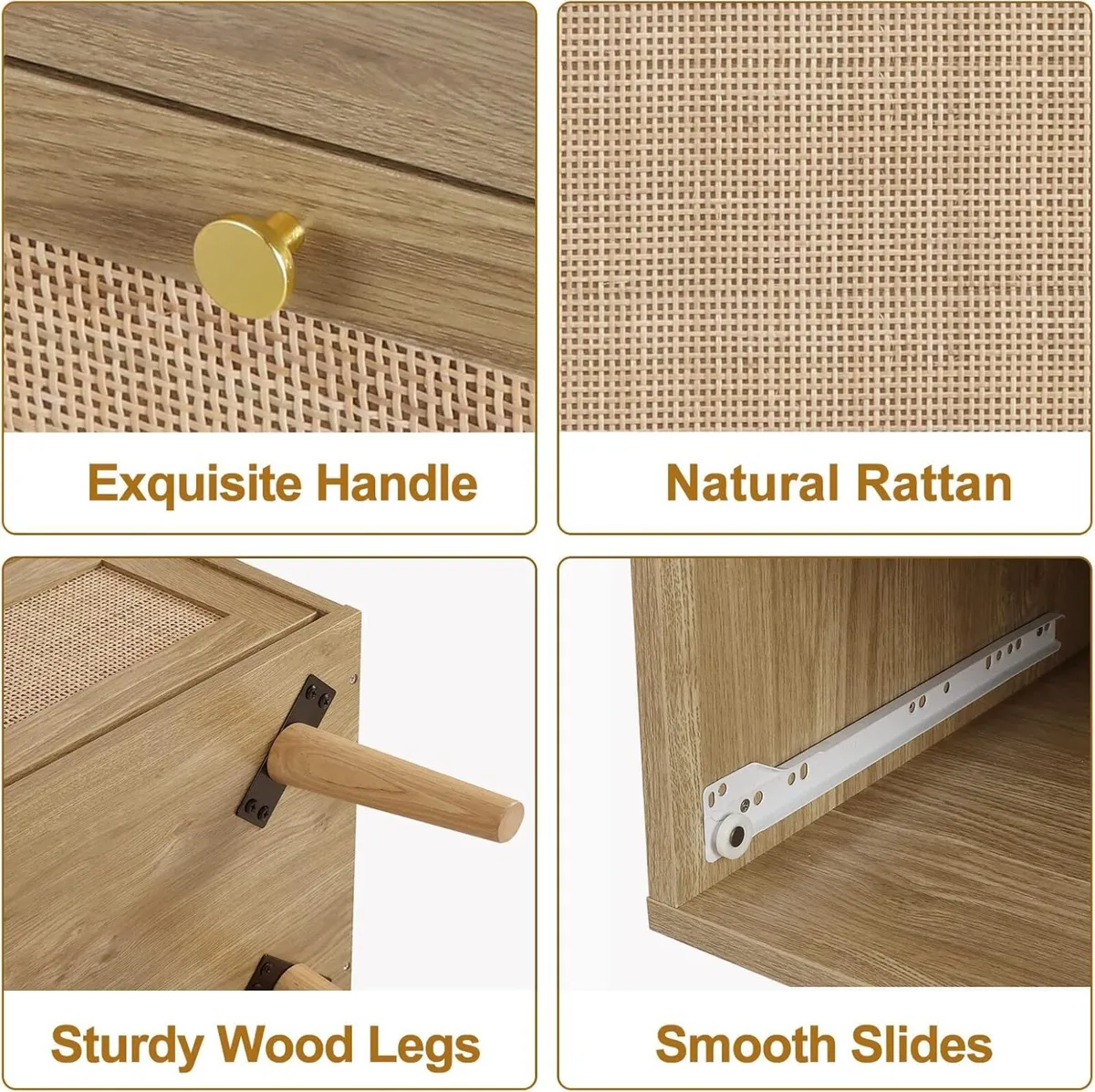 Bedroom Chest of 3 Drawers Wooden Closet Dressers - Image 3
