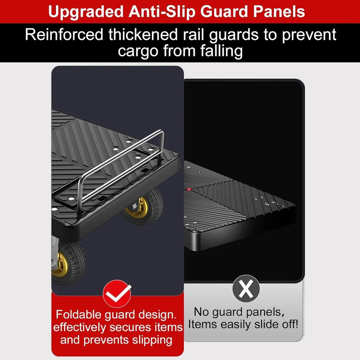 Folding Hand Truck Dolly Cart with Wheels Platform - Image 3