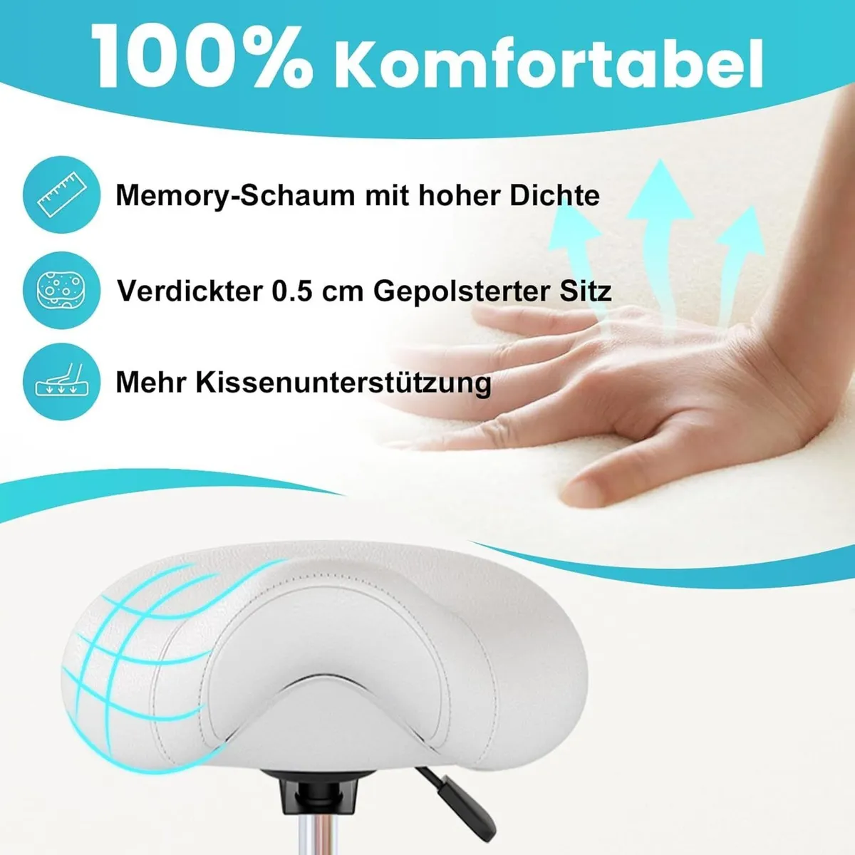 Stool Ergonomic Comfortable Rolling Chair - Image 4
