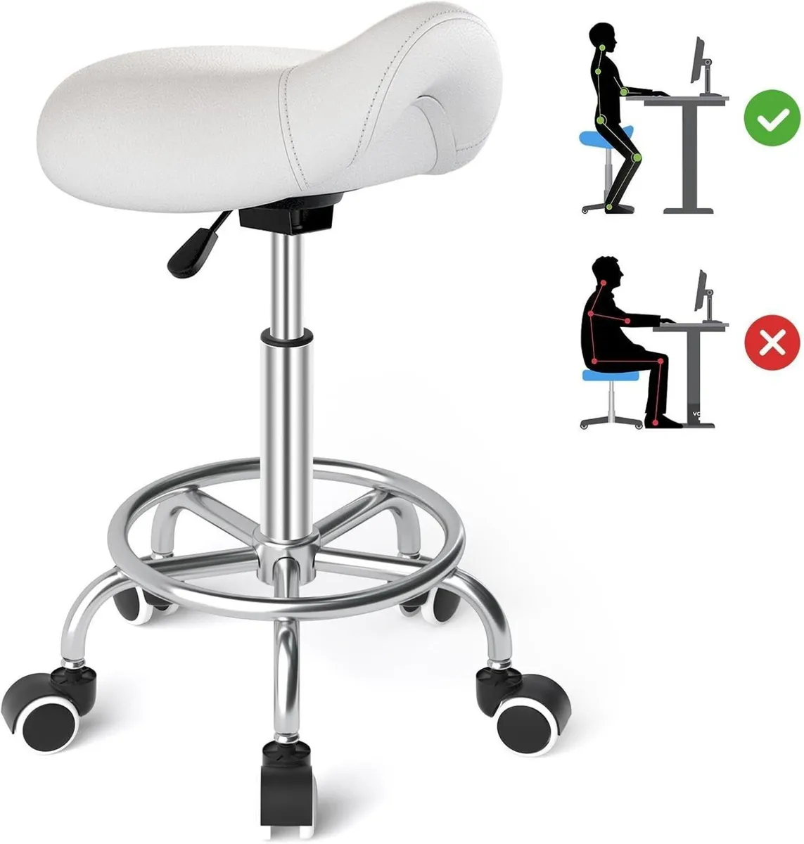 Stool Ergonomic Comfortable Rolling Chair - Image 1