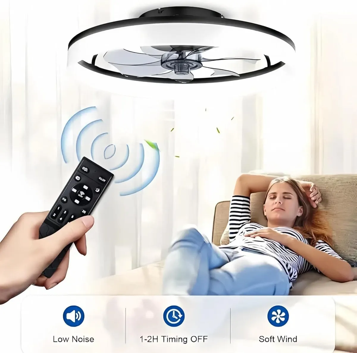 50CM Modern Ceiling Fans with Lights Reversible - Image 4