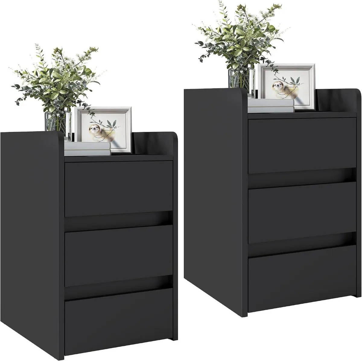 2-Drawer Bedside Table Small Storage Cabinet - Image 1