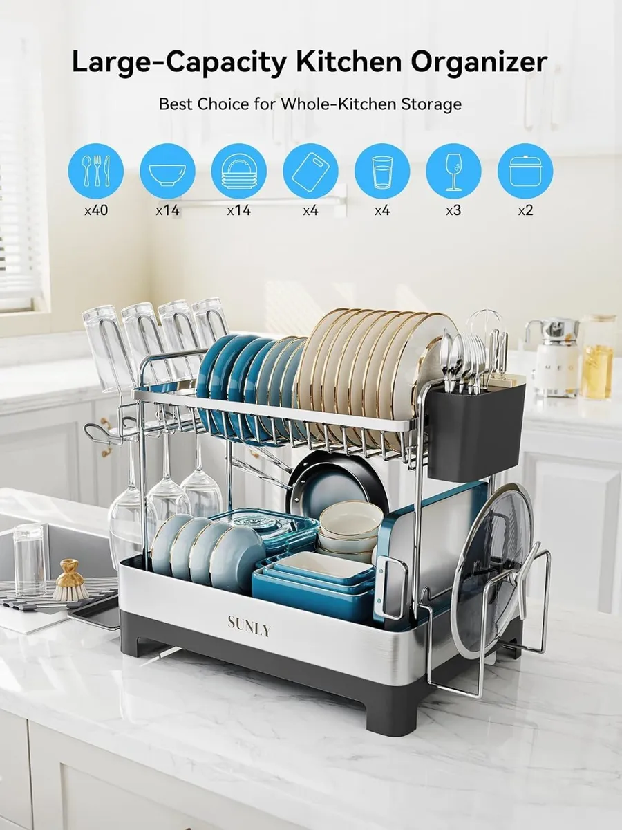 2 Tier Dish Drying Rack Extra Large - Image 2