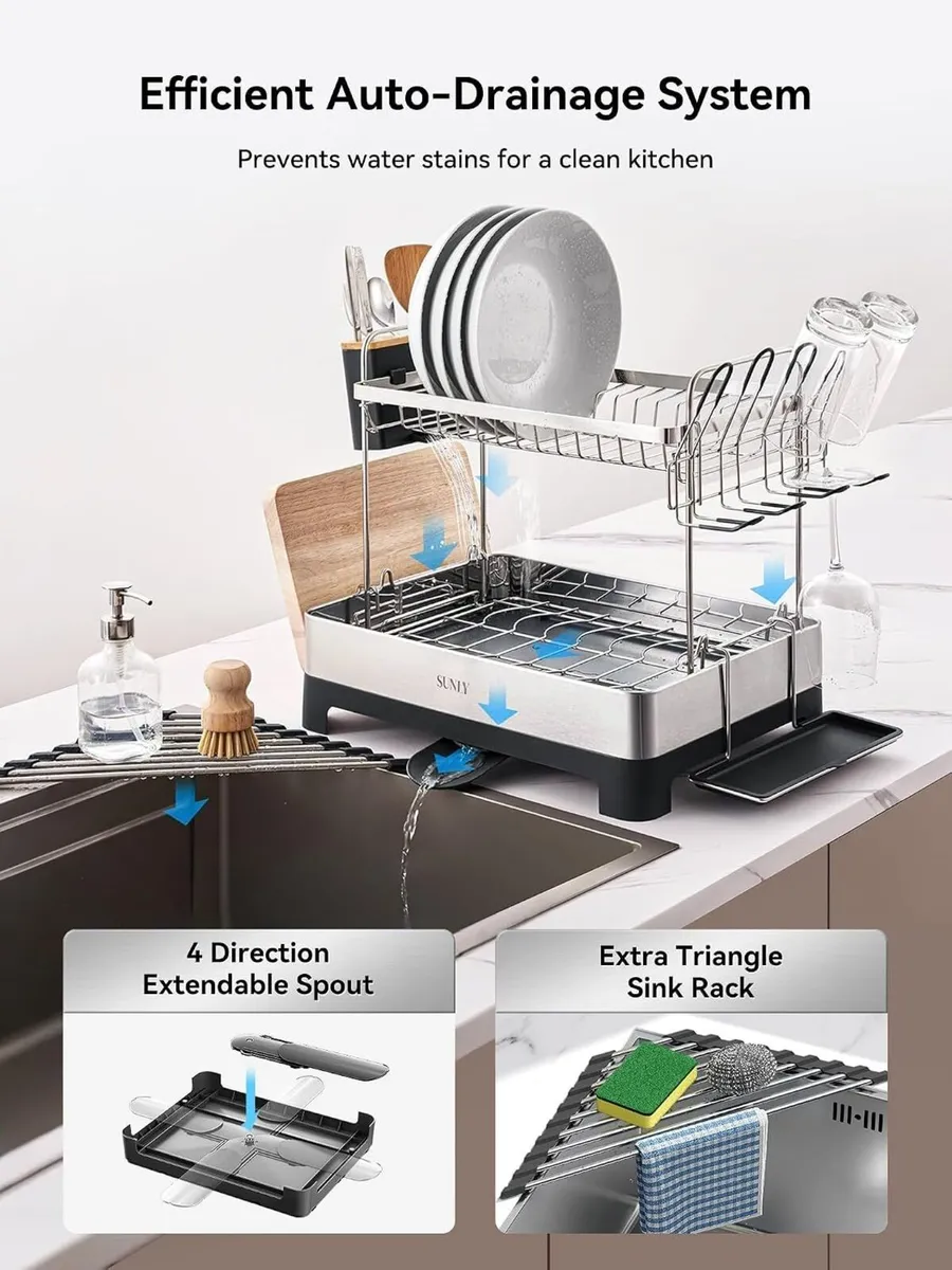 2 Tier Dish Drying Rack Extra Large - Image 3