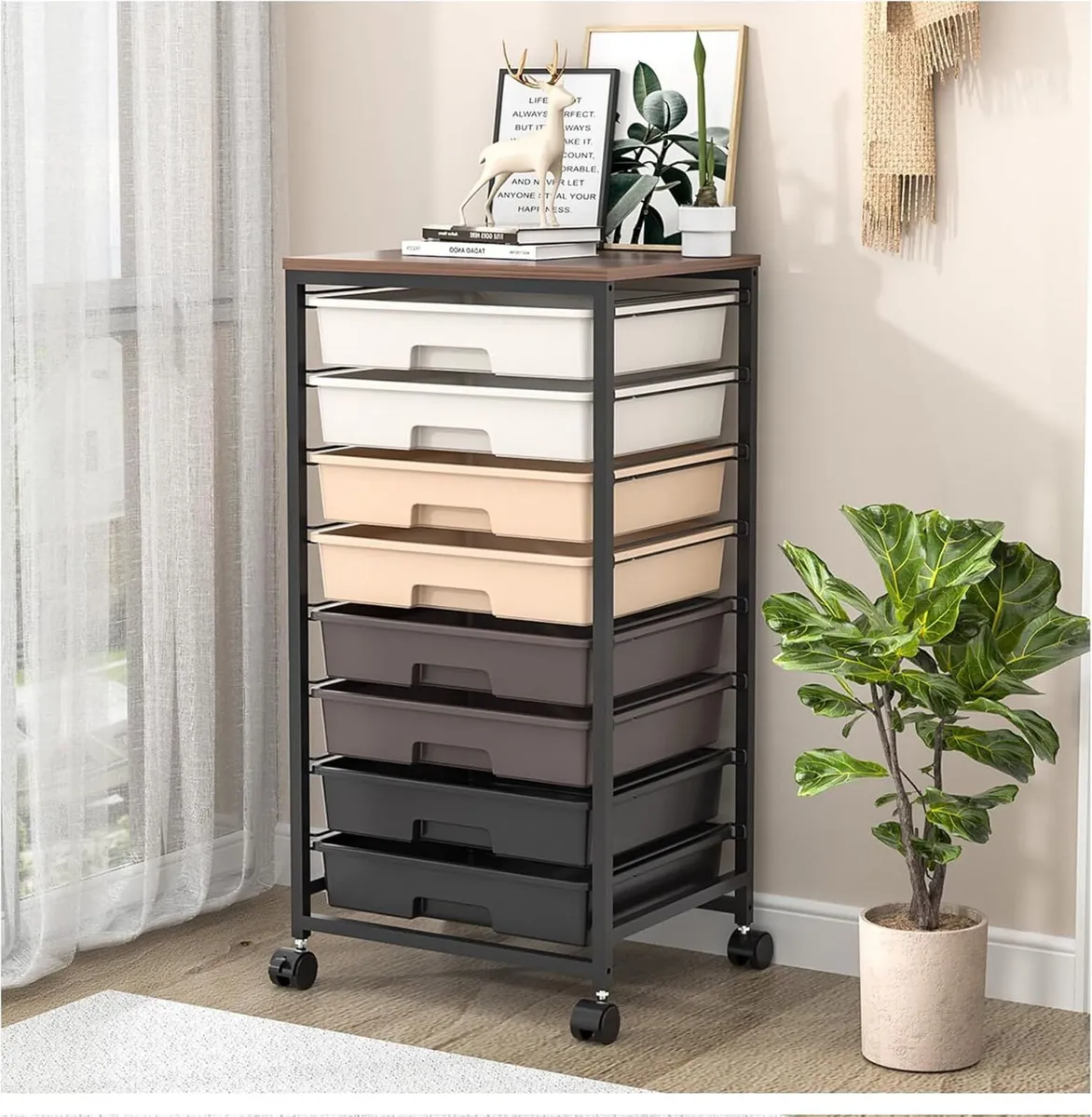 8-Drawer Storage Trolley Rolling Cart - Image 1