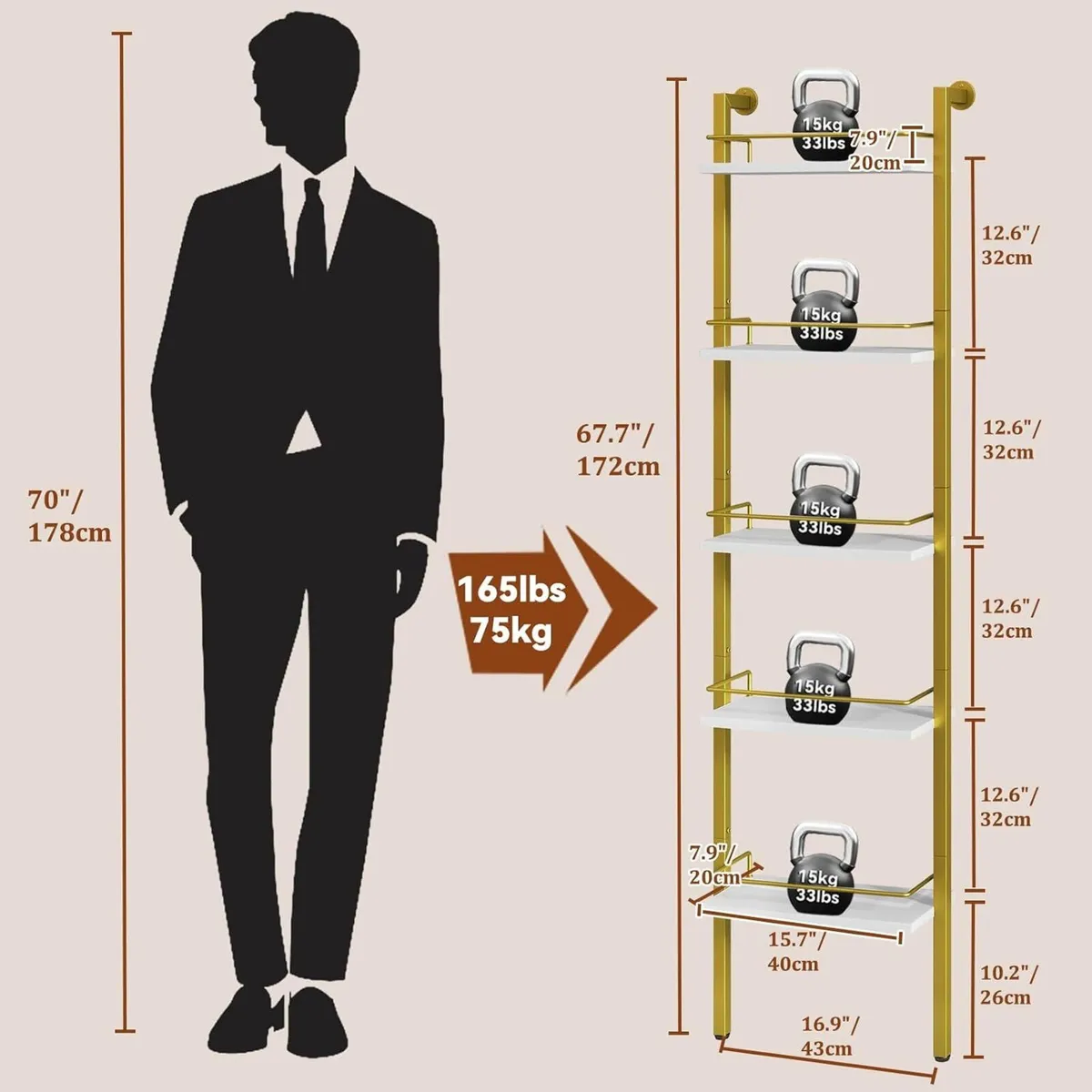 5-Tier Freestanding Wine Racks Liquor Display - Image 2