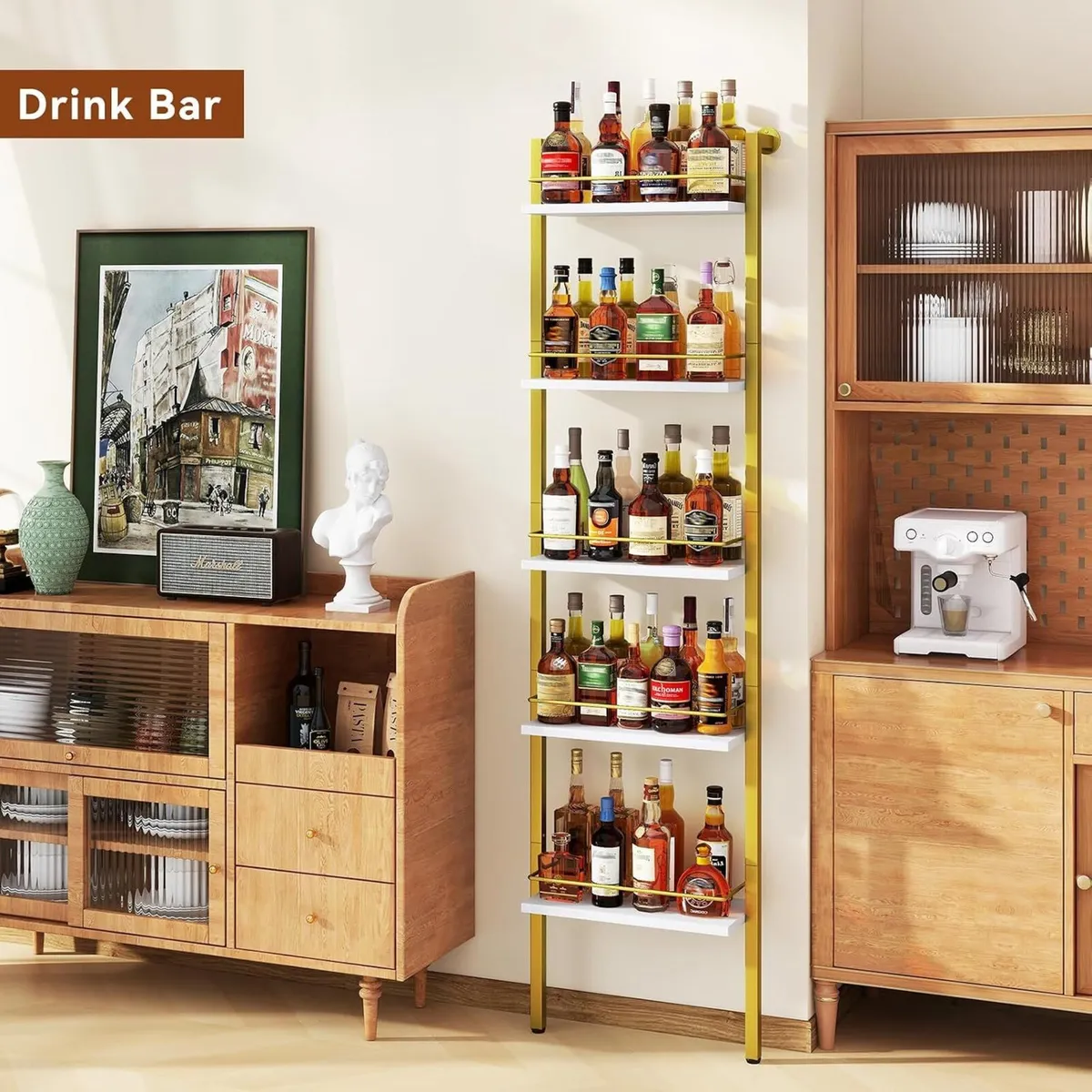 5-Tier Freestanding Wine Racks Liquor Display - Image 4