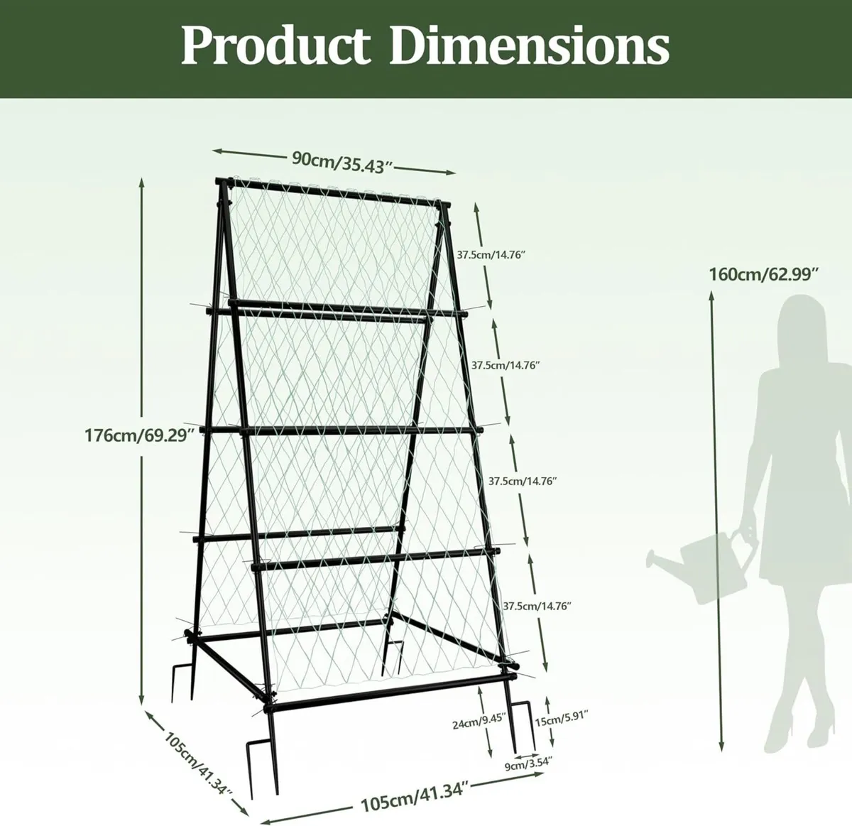 Garden Arch Trellis with Netting for Climbing - Image 2