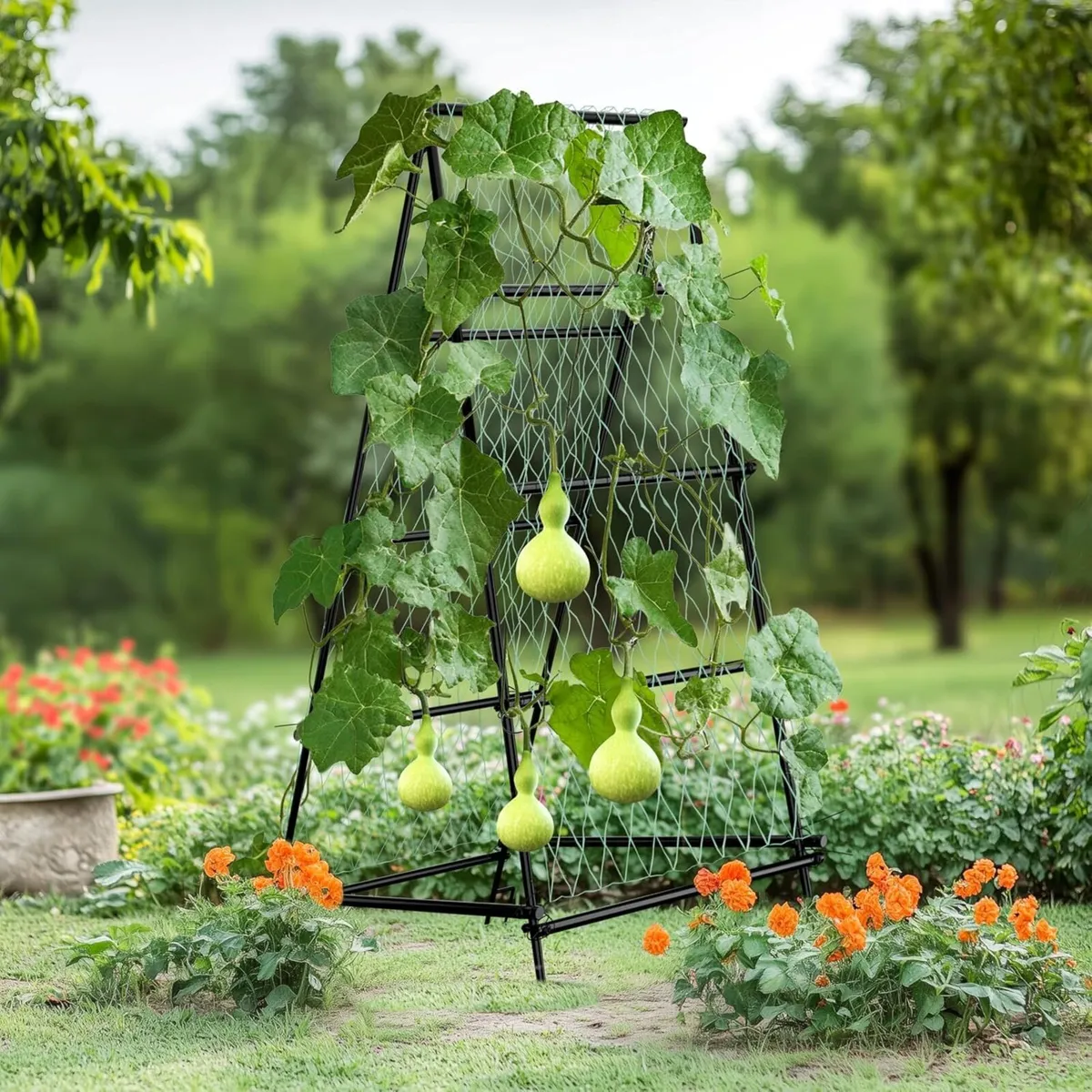 Garden Arch Trellis with Netting for Climbing - Image 4
