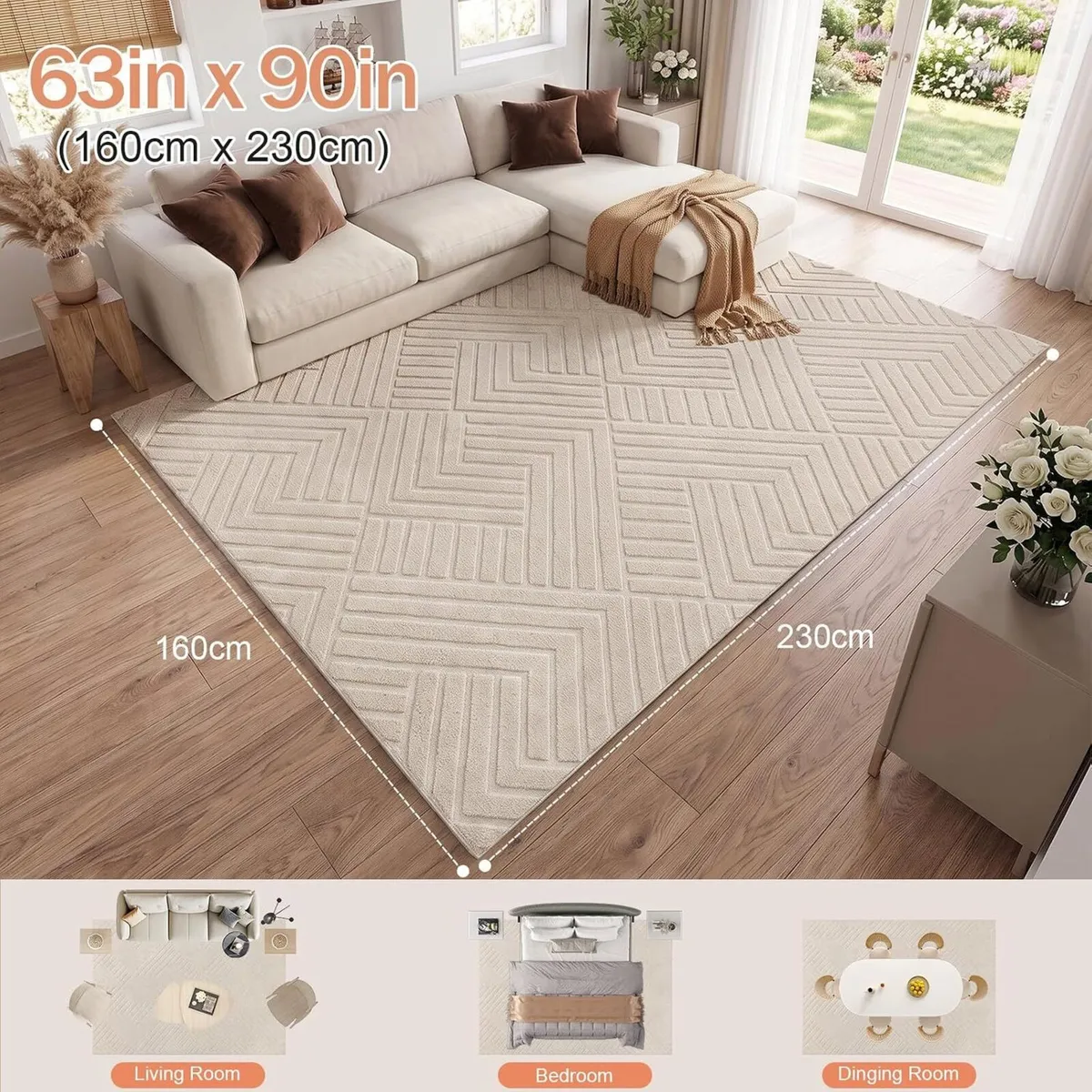 Rugs Living Room Large Washable for Bedroom - Image 2
