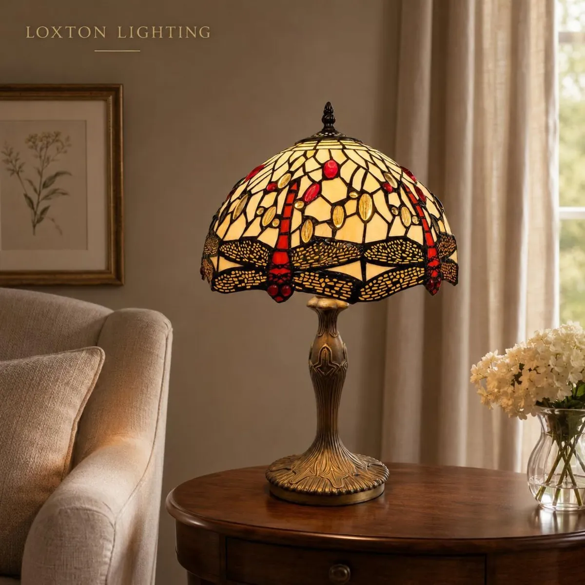 Tiffany Lamp 12 Inch Dragonfly - Image 2