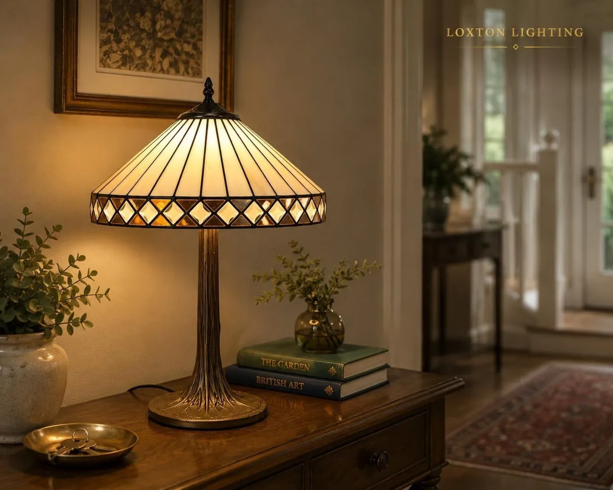Art Deco Table Lamp 40.5CM Diameter Tiffany - Image 2