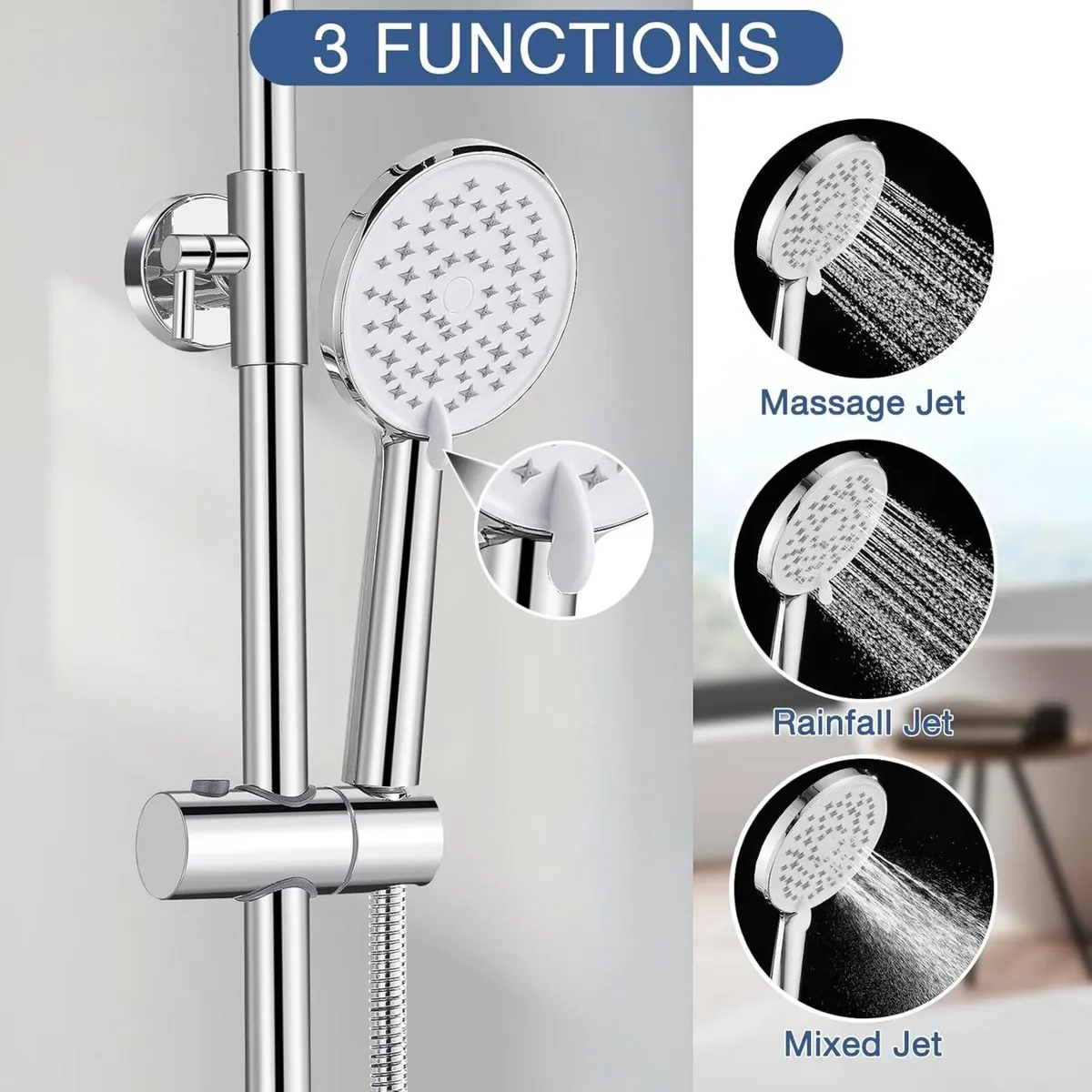 Thermostatic Shower Mixer Set System Brass - Image 4