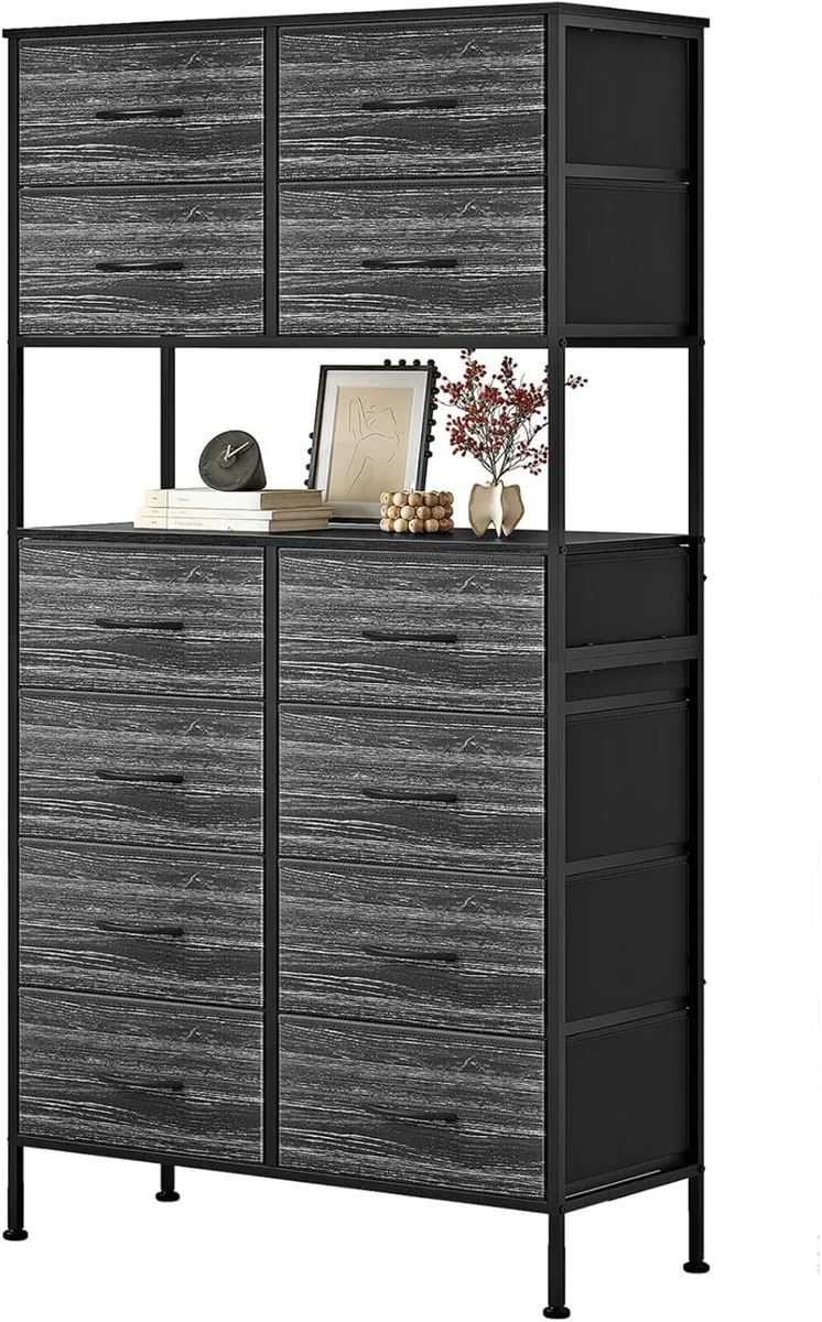 Tall Chest of 12 Drawers Bedroom Storage Cabinet - Image 1